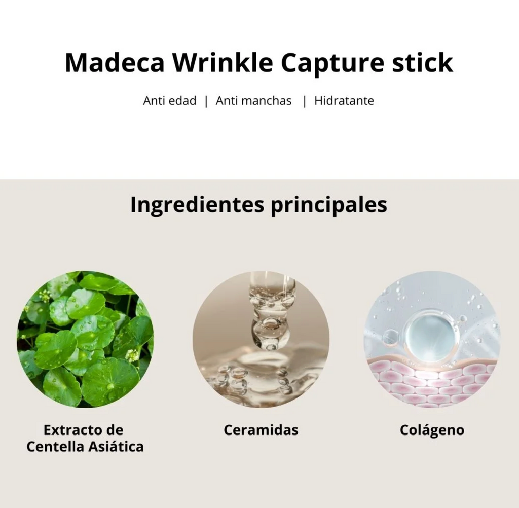 Barra antiedad "Madeca Wrinkle Capture Stick 10g" - Centellian 24+