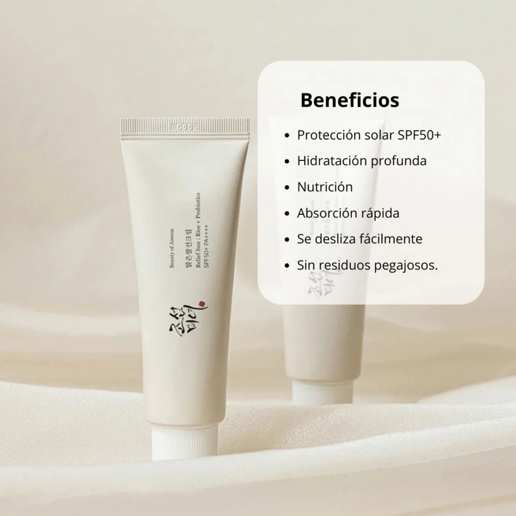 Potector solar - Relief Sun: Rice + Probiotics SPF50+ PA++++ (Beauty of Joseon) - 50 ml