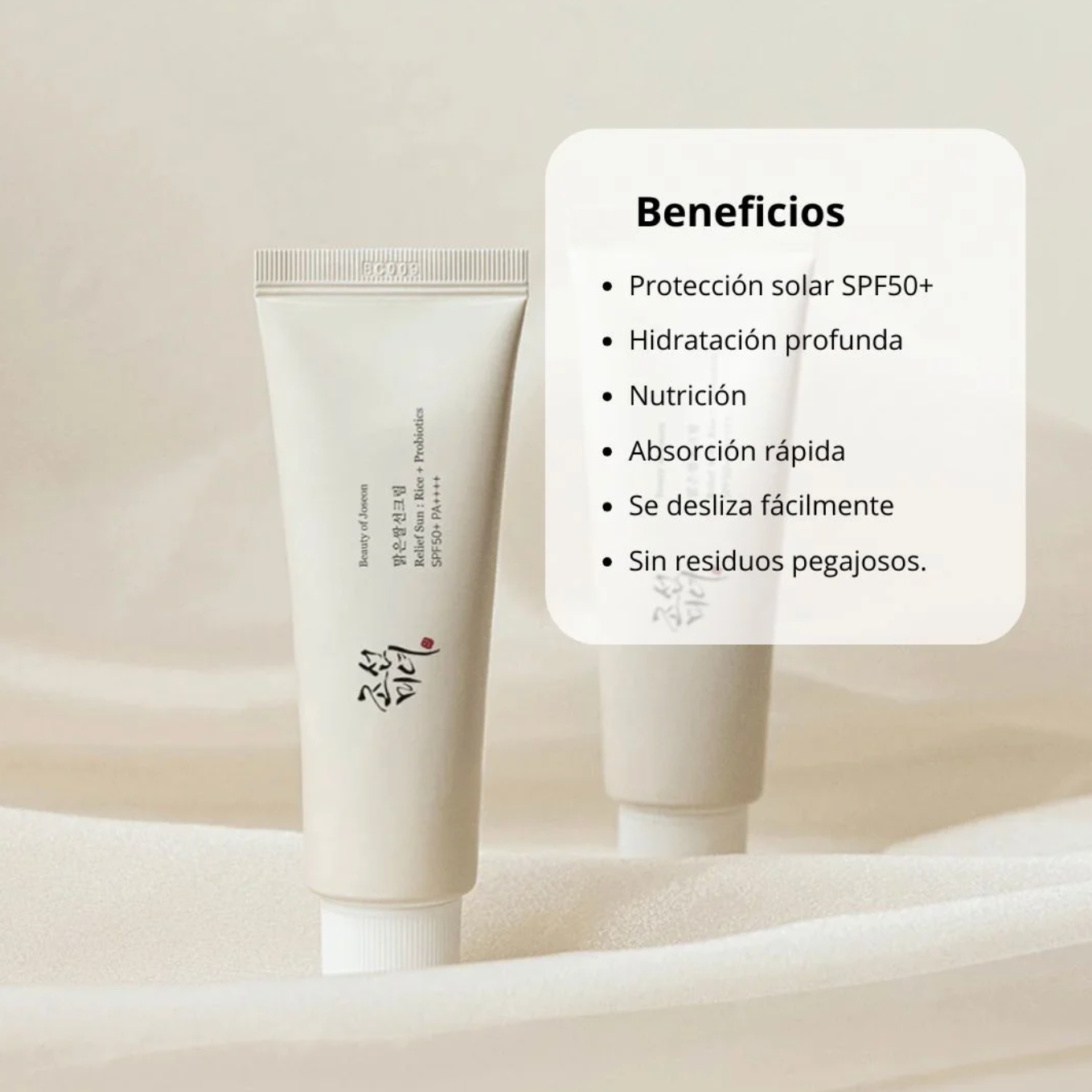 Potector solar - Relief Sun: Rice + Probiotics SPF50+ PA++++ (Beauty of Joseon) - 50 ml