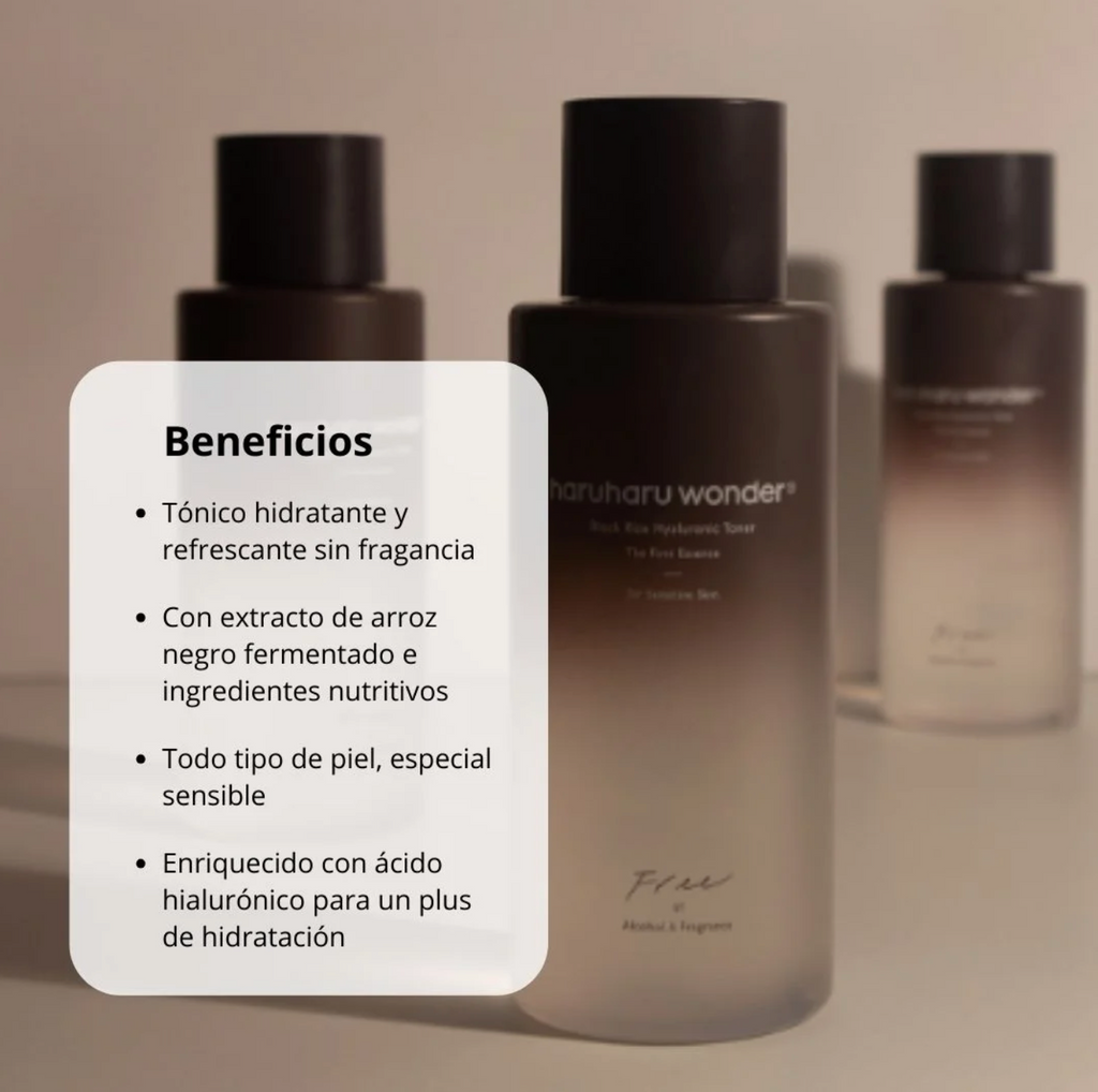 Tónico (Haruharu Wonder) “Black Rice Hyaluronic Toner Libre de Alcohol y Fragancia” - 150 ml