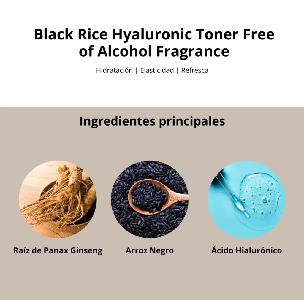 Tónico (Haruharu Wonder) “Black Rice Hyaluronic Toner Libre de Alcohol y Fragancia” - 150 ml