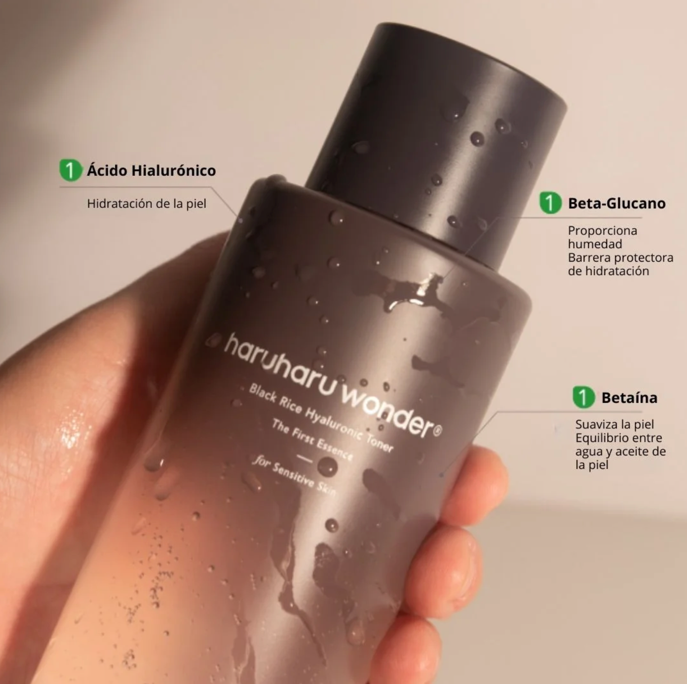 Tónico (Haruharu Wonder) “Black Rice Hyaluronic Toner Libre de Alcohol y Fragancia” - 150 ml